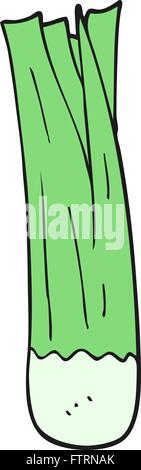 Freehand drawn cartoon leek Illustration de Vecteur