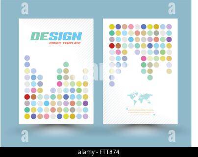 Vector flyer design templates avec circle couleurs pastel. Vector illustration. Résumé point rond vecteur conception mise en page modèle fo Illustration de Vecteur