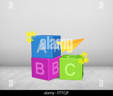 Tas de blocs ABC Banque D'Images