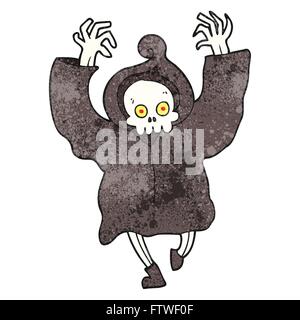 Texture freehand cartoon dancing skeleton mort Illustration de Vecteur