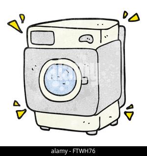 Dessin animé texturé freehand le grondement d'un lave-linge Illustration de Vecteur