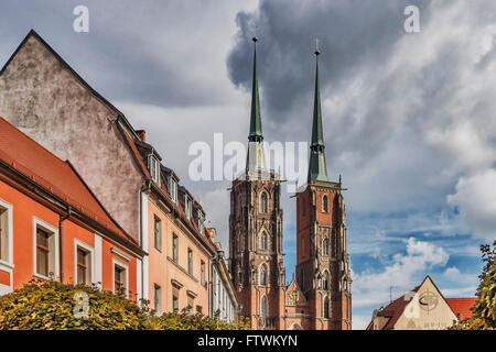 La Cathédrale de Wroclaw est situé sur l'île de la cathédrale (Ostrow Tumski), Wroclaw, en voïvodie de Basse-Silésie, Pologne, Europe Banque D'Images
