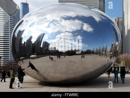 Réflexions - Le Bean - Chicago Banque D'Images