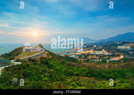 Observatoire de Hong Kong à Tai Lam , coucher de soleil Banque D'Images