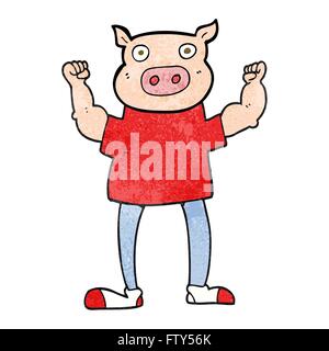 L'homme sans tête de dessin animé texturé Freehand Illustration de Vecteur