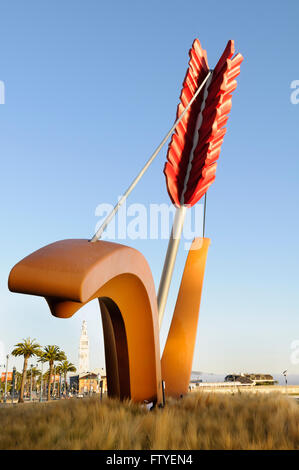 Cupid's Span sculpture Claes Oldenburg Coosje van Bruggen parc Rincon San Francisco Banque D'Images