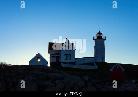 Phare de Nubble, CAPE NEDDICK, York, Maine, USA Banque D'Images