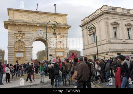 Montpellier, Languedoc-Roussillon, France. Le 31 mars 2016. Manifestation contre la réforme El Khomri du code du travail. Credit : Digitalman/Alamy Live News Banque D'Images