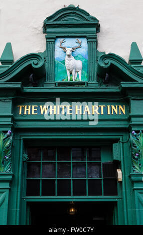 Édimbourg, Écosse - 10 mars 2016 : un détail de la façade du White Hart Inn sur Grassmarket à Édimbourg, sur Banque D'Images