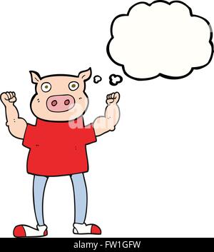 Bulle pensée dessiné à main levée de l'homme sans tête de dessin animé Illustration de Vecteur