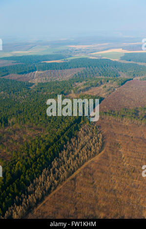 Meuse (55), Malancourt, champs de batailles de la 1ere Guerre mondiale, de la cote 304 (vue aerienne) // France, Meuse (55), Verdun, Banque D'Images