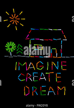 Concept image créée avec motivation peg board pièces colorées Banque D'Images