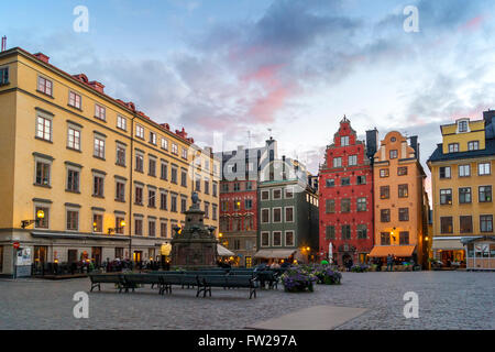 Stortorget (La Grande Place), la plus ancienne place à Stockholm, Suède Banque D'Images