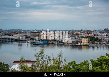 La Havane, Cuba - 27 septembre 2015 : vue panoramique sur Cuba La Havane capitale de Morro Castle. Banque D'Images