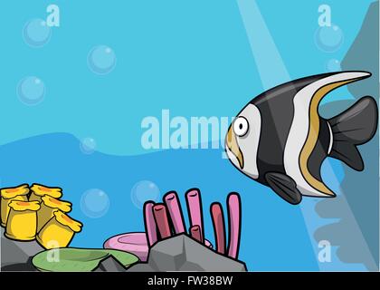 Poissons anges paysages sous-marins Illustration de Vecteur