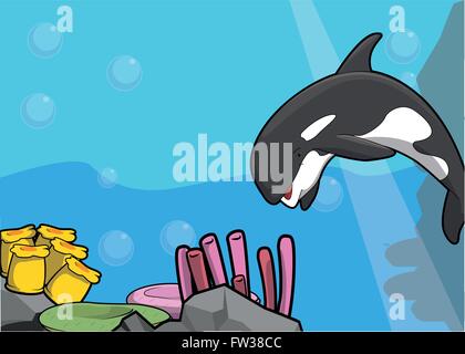 Paysages sous-marins Orca illustration Illustration de Vecteur