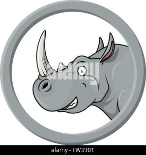 Bannière cercle Rhino Illustration de Vecteur