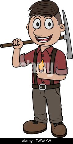 Gold Miner vector cartoon Illustration de Vecteur