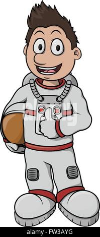 Illustration cartoon garçon astronaute Illustration de Vecteur