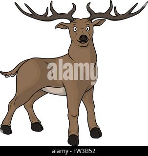 Deer cartoon illustration Illustration de Vecteur