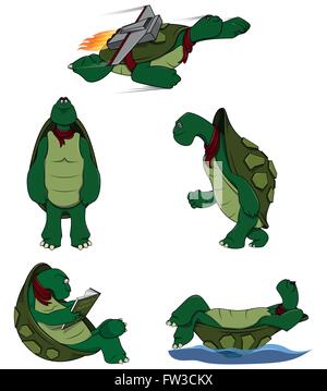 La collection de caractères de la tortue Illustration de Vecteur