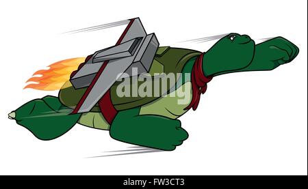 Flying Turtle cartoon illustration Illustration de Vecteur