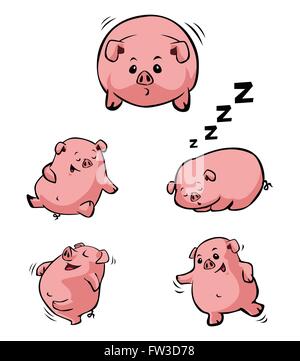 Collection de cochons Illustration de Vecteur
