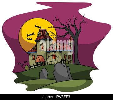 Château Halloween illustration Illustration de Vecteur