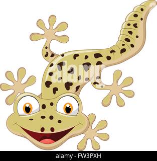Cartoon smiling gecko Illustration de Vecteur