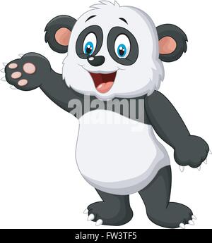 Panda Cartoon présentant Illustration de Vecteur