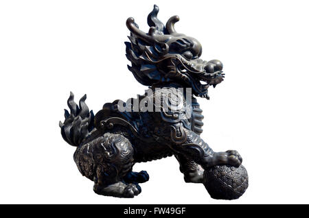 À tête de dragon appelé unicorn ou qilin kylin est un hooved mythique créature chimérique connu dans l'Asie de l'Est chinois et d'autres cultu Banque D'Images