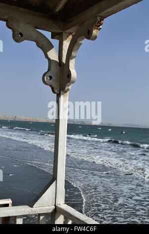 Maison traditionnelle - Plage à COLAN. .Département de Piura au Pérou Banque D'Images