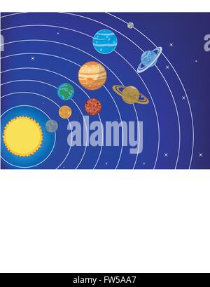Caricature du Système Solaire Illustration de Vecteur