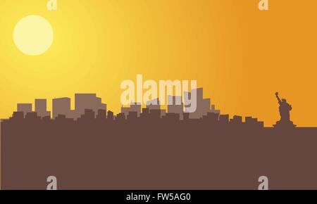 Silhouette de new york city skyline Illustration de Vecteur