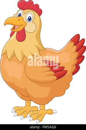 Poule poulet mignon posing Illustration de Vecteur