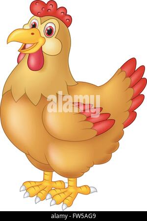 Poule poulet mignon posing Illustration de Vecteur