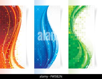 Ensemble d'éléments courbe origines vertical/bannières. Illustration de Vecteur