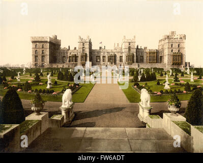 East Terrace et Windsor Castle, Windsor, Berkshire, Angleterre, Photochrome Print, Detroit Publishing Company, 1900 Banque D'Images