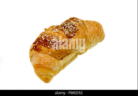 Croissant salé isolé sur fond blanc Banque D'Images