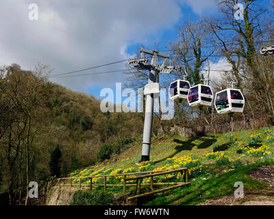 Téléphériques Abraham Heights High Tor Matlock Bath Parc national de Peak District, Derbyshire Banque D'Images