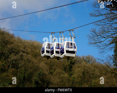 Téléphériques Abraham Heights High Tor Matlock Bath Parc national de Peak District, Derbyshire Banque D'Images