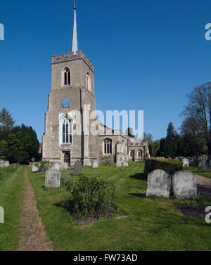 Much Hadham, Hertfordshire, Église Sainte Croix de saint André, une église, Église d'Angleterre, et l'Église Catholique Romaine, en Angleterre Banque D'Images