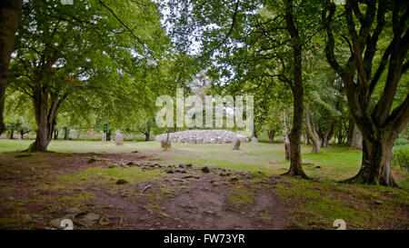 Chambré cairn et pierres à Balnuran de Clava Banque D'Images