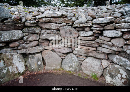 Mur d'un cairn au Balnuran chambré de Clava Banque D'Images