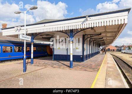 La gare de Sleaford, Sleaford, Lincolnshire, Angleterre, RU Banque D'Images