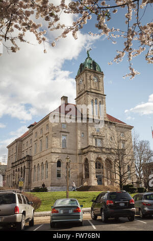 Comté de Rockingham, Chambre de la Cour de Circuit Court Square, Harrisonburg, vallée de Shenandoah, en Virginie, USA. Banque D'Images