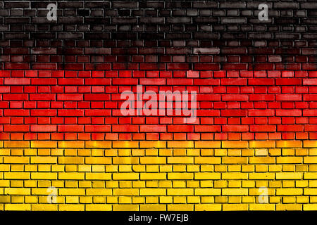 Pavillon de l'Allemagne a peint sur mur de brique Banque D'Images
