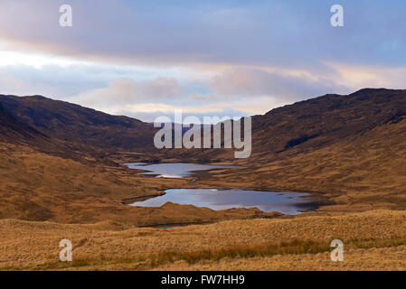 Loch an Eilein, Lochan Ellen et Loch Airdeglais dans Glen Plus, Ilse de Mull, Hébrides intérieures, Ecosse UK Banque D'Images