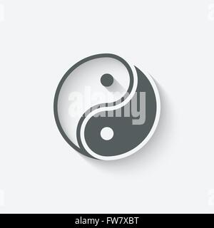 Icône Yin Yang - vector illustration EPS 10. Illustration de Vecteur