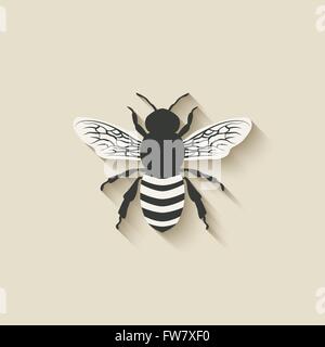 Icônes d'insectes abeilles - vector illustration EPS 10. Illustration de Vecteur